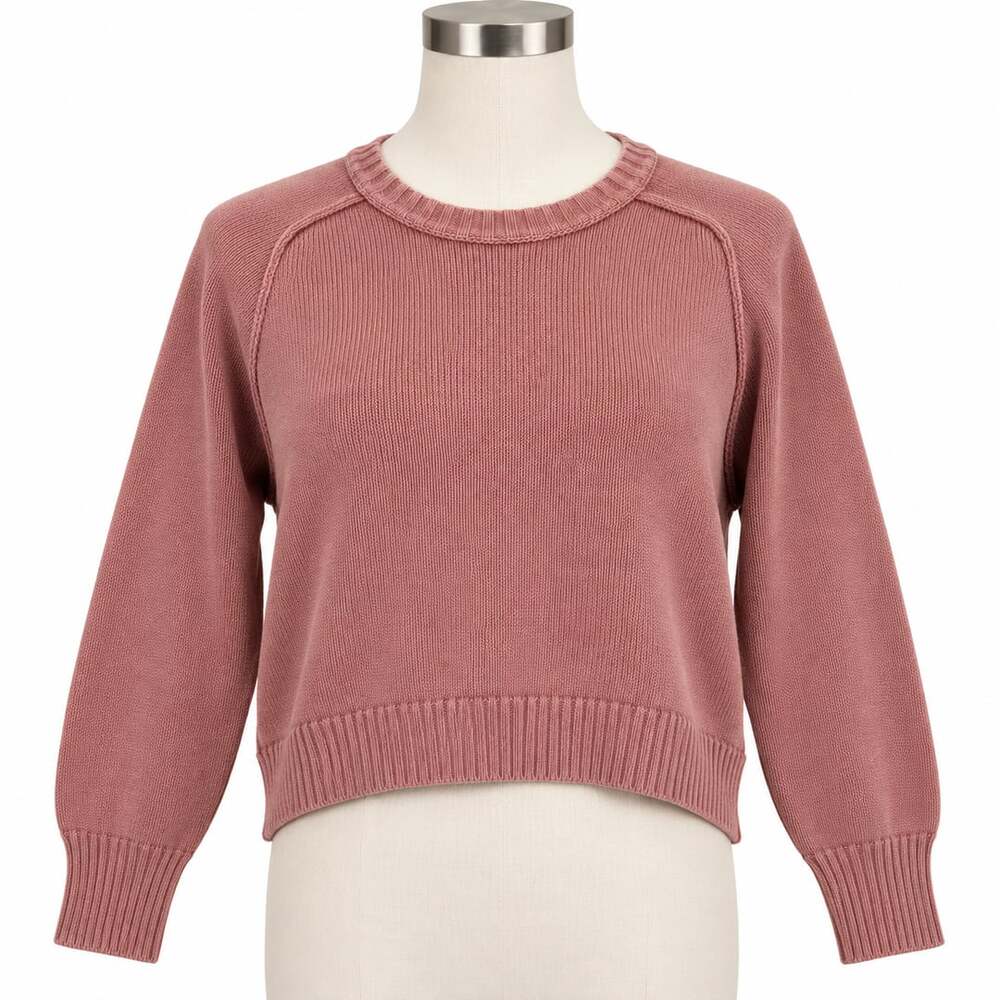 Free People Women’s XS Dusty Rose Pink Knit Pullover Sweater Raglan Crewneck